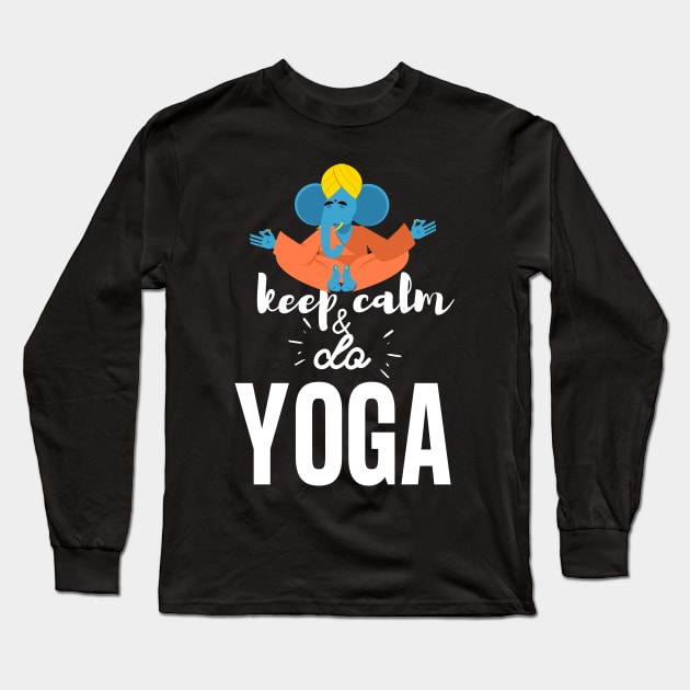 Yoga Elephant - Keep Calm and do Yoga Long Sleeve T-Shirt by yassinebd